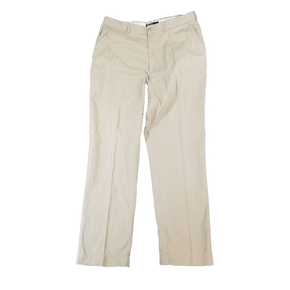 Polo Ralph Lauren Pants Men 36x34 Beige Polo Classic Chino Straight Flat Front